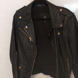 Sergepariente leather jacket gold buttons size XL